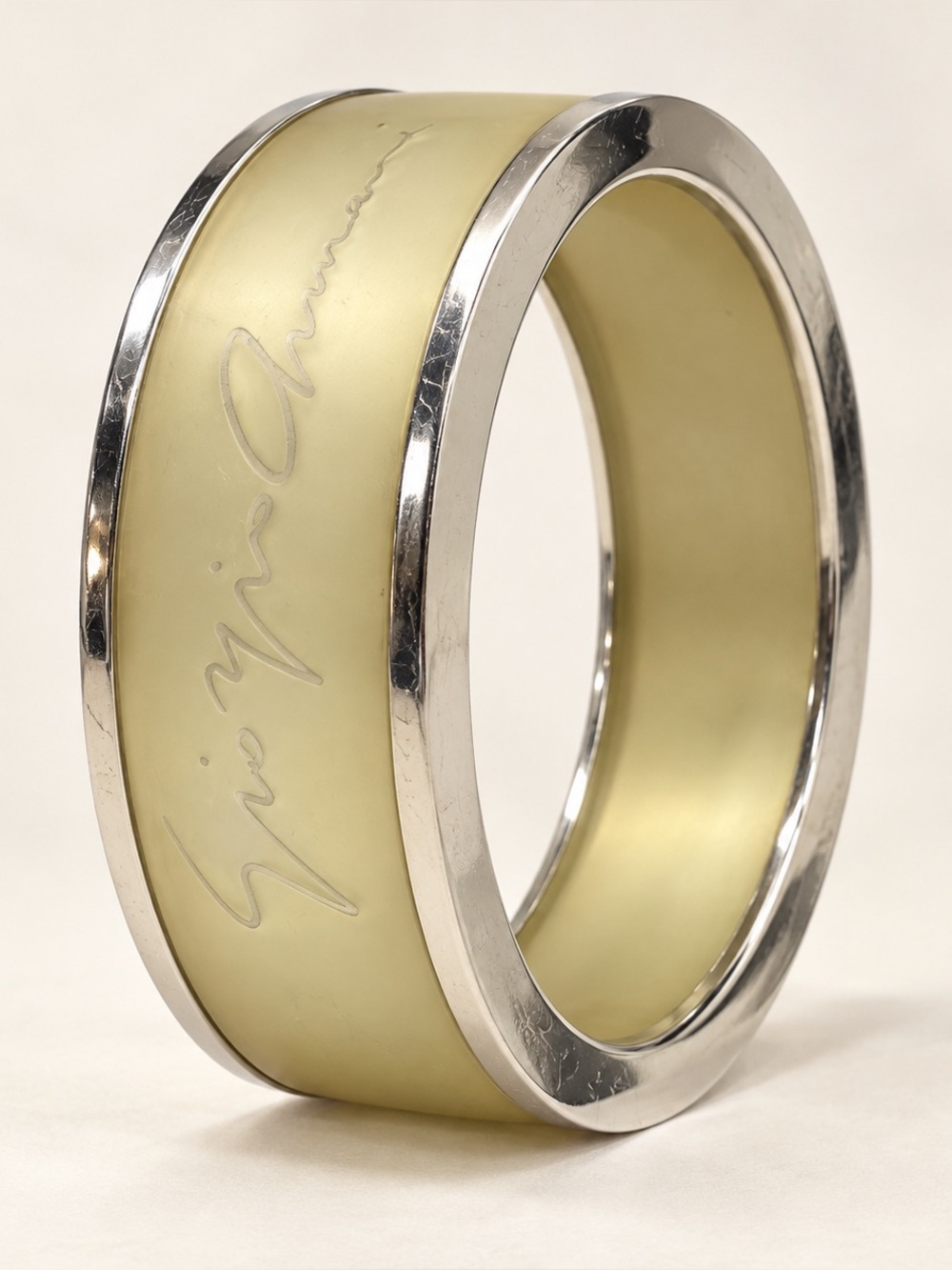 Rare Giorgio Armani Signed Lucite Statement Bangle
